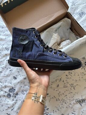 PF Flyers All-American Navy and Black High-Top Canvas Sneakers